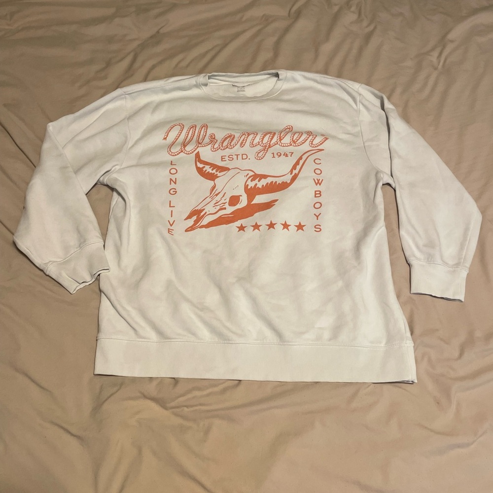 Wrangler Cream Sweater with Orange Design
